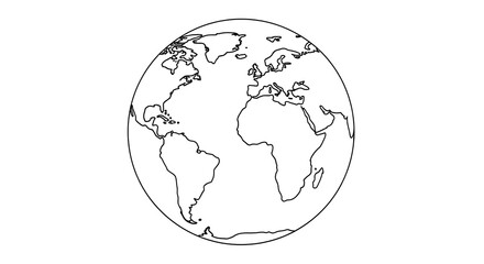 World map outline vector illustration for geography education and travel design projects on transparent background © TAIFUR