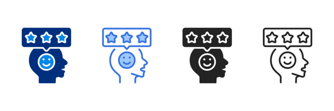 Satisfaction Icon Set Multiple Style Vector Illustration