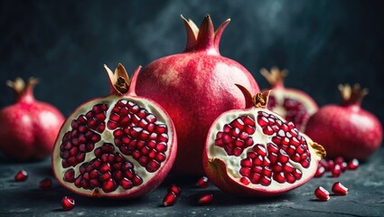 Tasty And Delicious Pomegranate with Empty Copy Space For Text