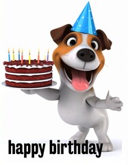 jack russel birthday card 