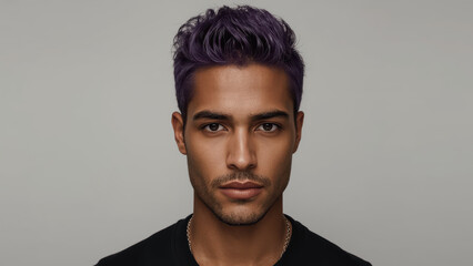 Obraz premium Man with Purple Hair
