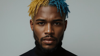 Man with Yellow and Blue Dreads