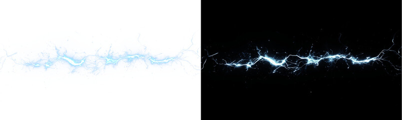 Lightning, light background, lighting, effect, and electric shape this spectacular PNG. A transparent Overlay ideal for science, weather, or explosive techno-style digital designs.