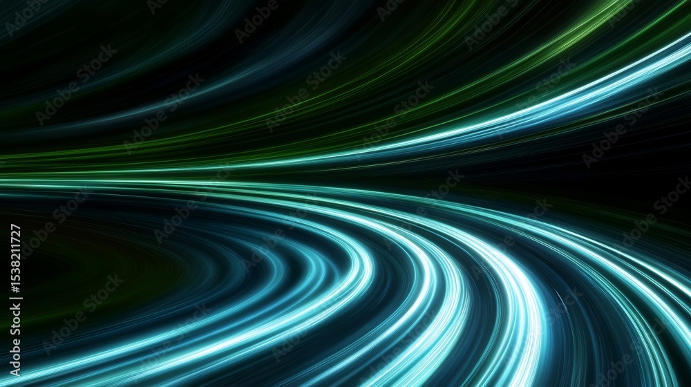 Poster dynamic visual effects of advanced technology with vibrant colors and abstract patterns in motion