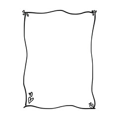 Heart frame border abstract hand drawn wedding card outline shape icon