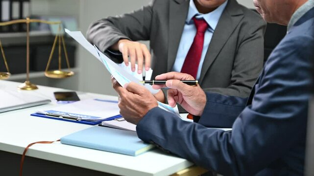 Business law concept, Lawyer business lawyers are consulting lawyers for women entrepreneurs to file copyright lawsuit