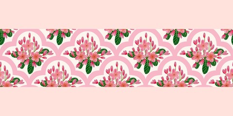 Seamless watercolour and unique floral pattern background for covers, notes, banner. Soft backgrounds colour. Watercolour art work. Flower stalk. Colourful flower.