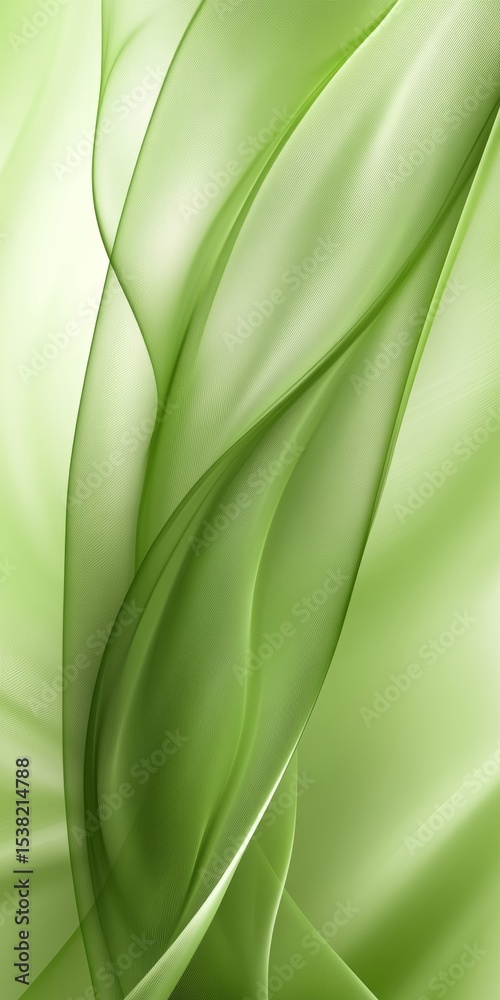 Poster olive colored waves flowing gently, creating a serene abstract design with dynamic light and shadow