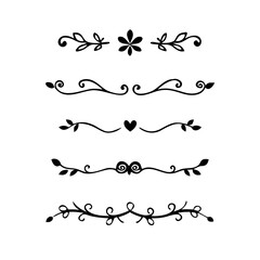 Set of Vintage decorative lines. text dividers. Line border. Lines separators, Borders, Vintage dividers, Underline elements. Vector illustration
