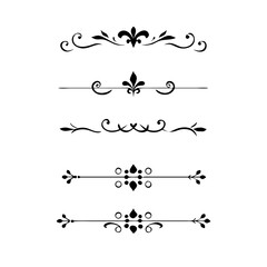 Set of Vintage decorative lines. text dividers. Line border. Lines separators, Borders, Vintage dividers, Underline elements. Vector illustration
