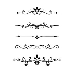 Obraz premium Set of Vintage decorative lines. text dividers. Line border. Lines separators, Borders, Vintage dividers, Underline elements. Vector illustration 