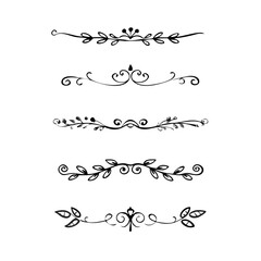 Set of Vintage decorative lines. text dividers. Line border. Lines separators, Borders, Vintage dividers, Underline elements. Vector illustration
