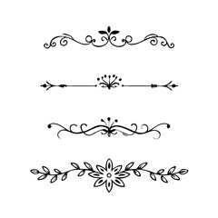 Set of Vintage decorative lines. text dividers. Line border. Lines separators, Borders, Vintage dividers, Underline elements. Vector illustration
