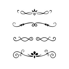 Set of Vintage decorative lines. text dividers. Line border. Lines separators, Borders, Vintage dividers, Underline elements. Vector illustration
