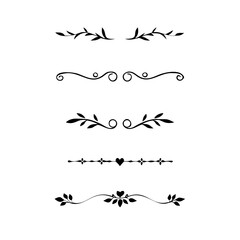 Set of Vintage decorative lines. text dividers. Line border. Lines separators, Borders, Vintage dividers, Underline elements. Vector illustration
