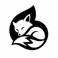 Vector illustration of a cute black cat cartoon with a funny tail