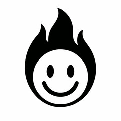 Smiling black cat cartoon vector icon