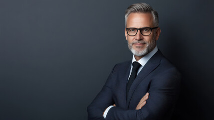 Elegant businessman with strong leadership presence and confidence.