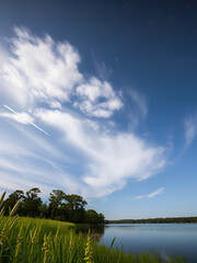 Big Muskellunge Lake Wisconsin Summer Sky Long Exposure Photography - June Landscape