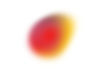 Glowing abstract shape, red orange yellow gradient background shape isolated on white