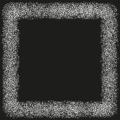 Grunge texture frame. Distressed border design. Vector square element. Rough edge pattern.