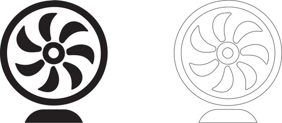 Table fan. Vector icon on white background.