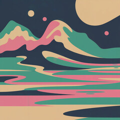 vector illustration of a tropical island