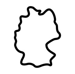 Germany Vector Map in Black with Clean Silhouette Outline