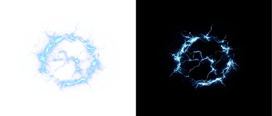 Effect, lightning, ball, magic, and glow merge in this blue energy PNG. A transparent PNG Overlay with 3D thunder sparks perfect for tech, plasma, or futuristic explosion designs.
