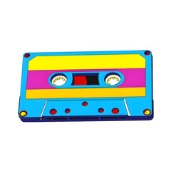 Obraz premium Retro Audio Cassette Graphic Isolated On White