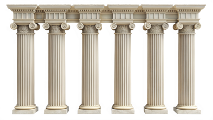 greek columns isolated on white background