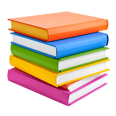 Colorful Stacked Books Displaying Vibrant Covers and Spines