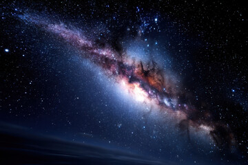 Stunning view of the Milky Way galaxy over a dark night sky