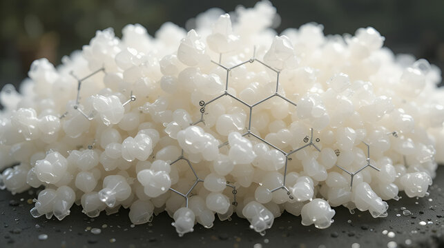 Polyhydroxybutyrate (PHB) biodegradable plastic, chemical structure. Polymer that is both bio-derived and compostable. Skeletal formula.