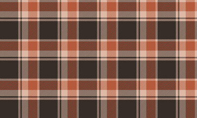 Seamless plaid pattern, brown, orange, cream, for designing clothes such as skirts, pants or casual wear, add a touch of flair to your fashion, vector illustration.