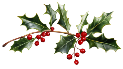 Holly made of red berries, a Christmas clip art design, holly clip art, Christmas holly clip art made of red berries, red berry holly clip art for Christmas, on a transparent backgrounds