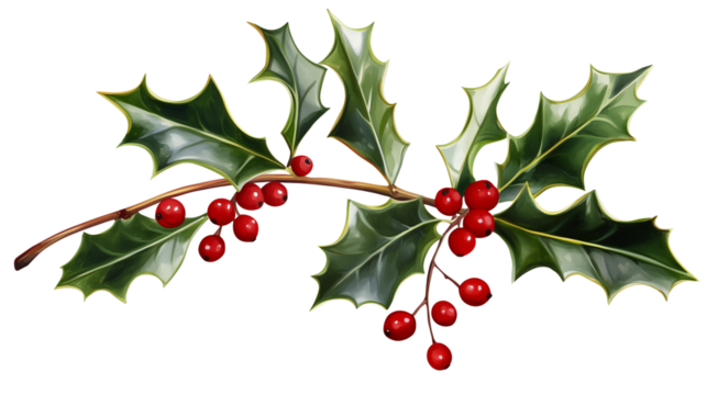 Holly made of red berries, a Christmas clip art design, holly clip art, Christmas holly clip art made of red berries, red berry holly clip art for Christmas, on a transparent backgrounds
