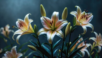 Fototapeta premium Clivia Lily, A Species Of Lilies, Botanical Name - Clivia Miniata. High Quality Photo