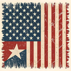 Distressed United States American Flag With Stars Stripes Patriotic Design Great For Wall Art