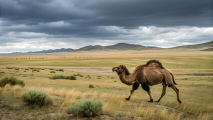 camels in the desert 