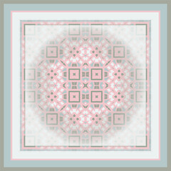 Creative style abstract geometric pattern in white pink gray blue, vector seamless, can be used for printing onto fabric, interior, design, textile. Frame.