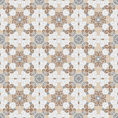 Creative color abstract geometric pattern in white beige brown gray, vector seamless, can be used for printing onto fabric, interior, design, textile.