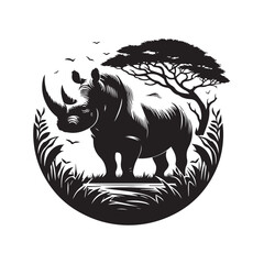 rhino vector illustration © Abdullah Al Mamun