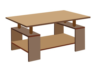 Modern Wooden Coffee Table with Shelf – Minimalist Rectangular Center Table Design for Living Room or Office Use

