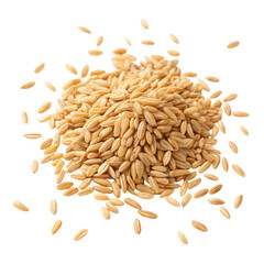 Obraz premium Variety of isolated grains laid out on a white background showcasing their natural texture and color