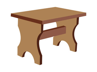 Traditional Wooden Stool with Curved Legs – Rustic Small Bench Design for Home, Garden, or Craft Use

