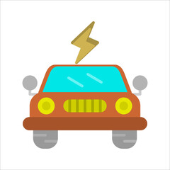 Electric Car Vector Icon