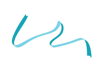 Blue flat ribbons isolated on white background. Ribbon banner vector illustration. Holiday lace.