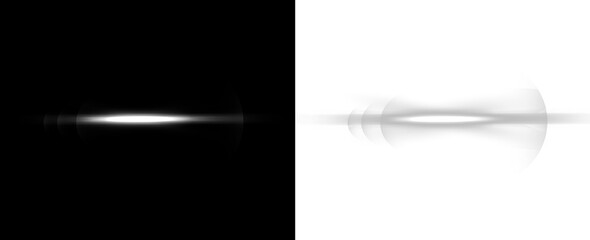 Neon Laser Beam with Spark and Flash Effect, Gold Line, Yellow Sun Glow, Shine Lens in World Background Zone