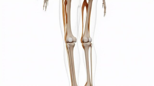 Human Body 3D Bone Structure Medical Animation Showing Lower Limbs Skeleton